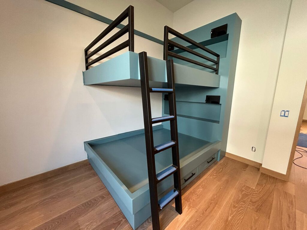 custom iron railing on bunk bed